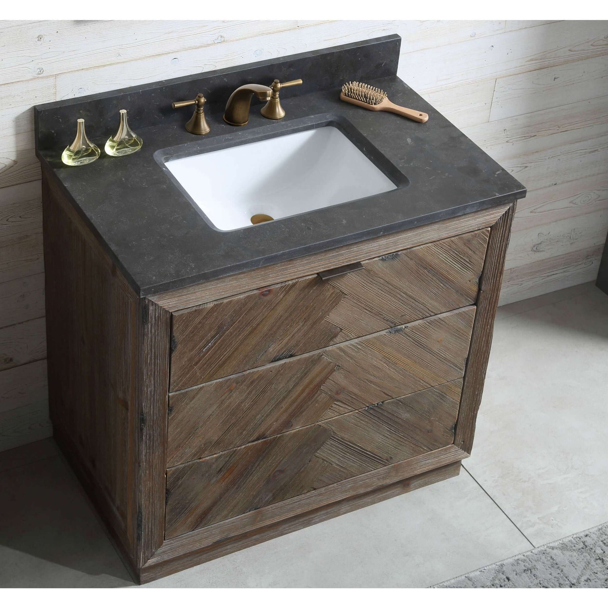 36" Wood Sink Vanity Match With Marble Wh 5136" Top -No Faucet - WH8536