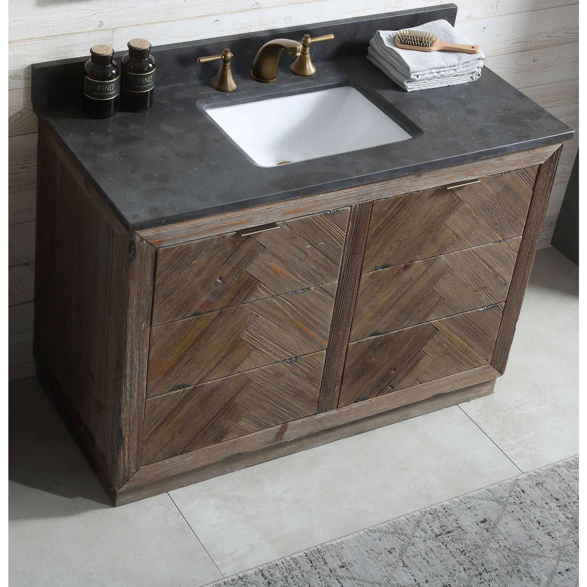 48" Wood Sink Vanity Match With Marble Wh 5148" Top -No Faucet - WH8548