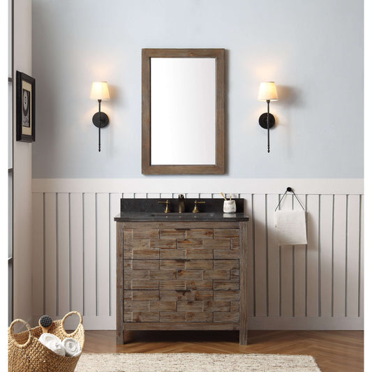 36" Wood Sink Vanity Match With Marble Top -No Faucet - WH8636