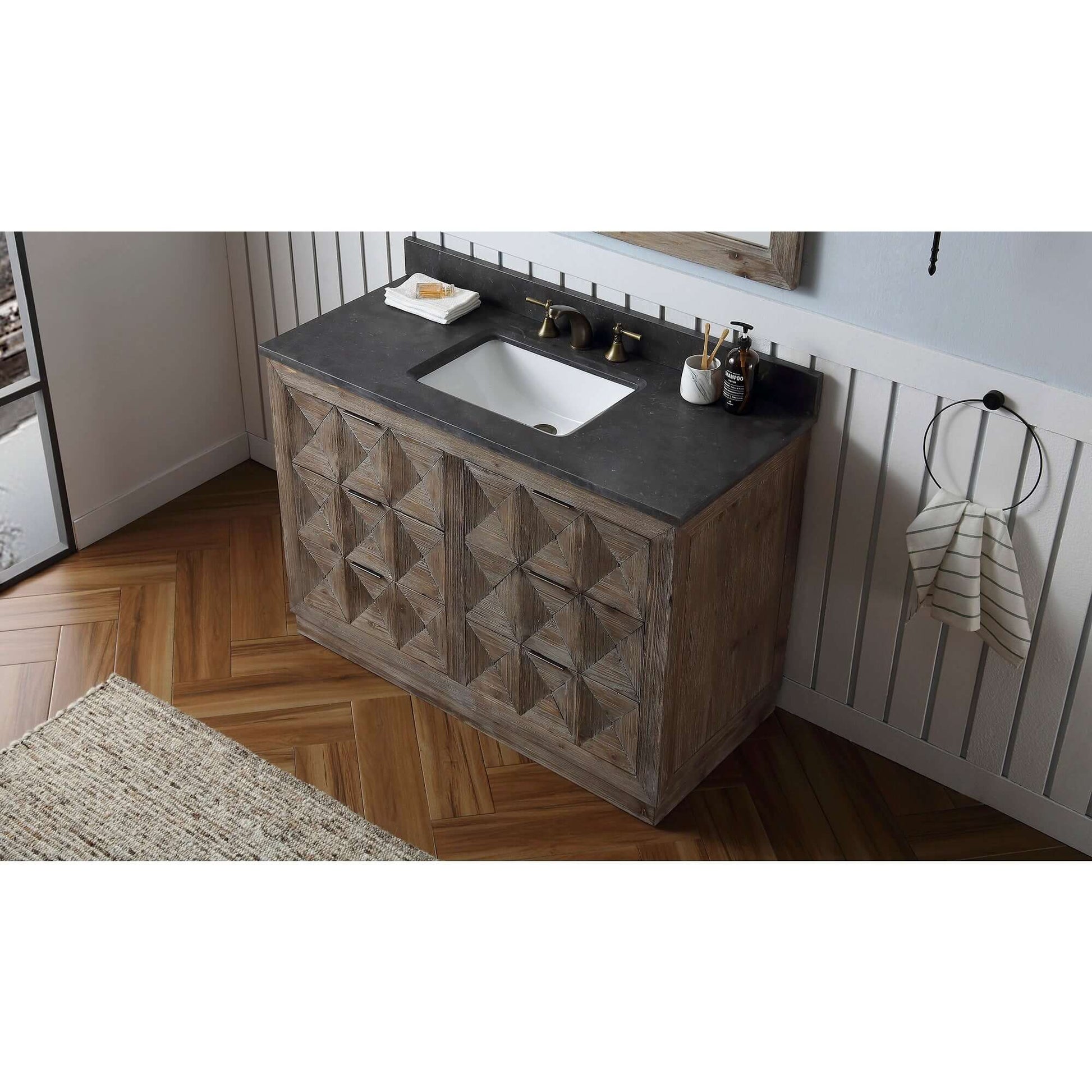 48" Wood Sink Vanity Match With Marble Top -No Faucet - WH8748