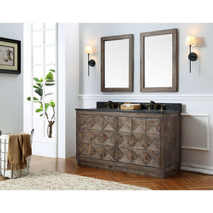 60" Wood Double Sink Vanity Match With Marble Top -No Faucet - WH8760