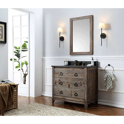 36" Wood Sink Vanity Match With Marble Top -No Faucet - WH8836