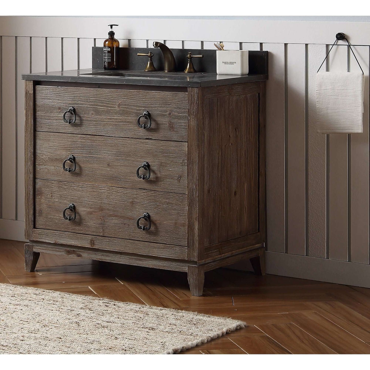 36" Wood Sink Vanity Match With Marble Top -No Faucet - WH8836