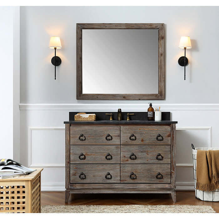 48" Wood Sink Vanity Match With Marble Top -No Faucet - WH8848