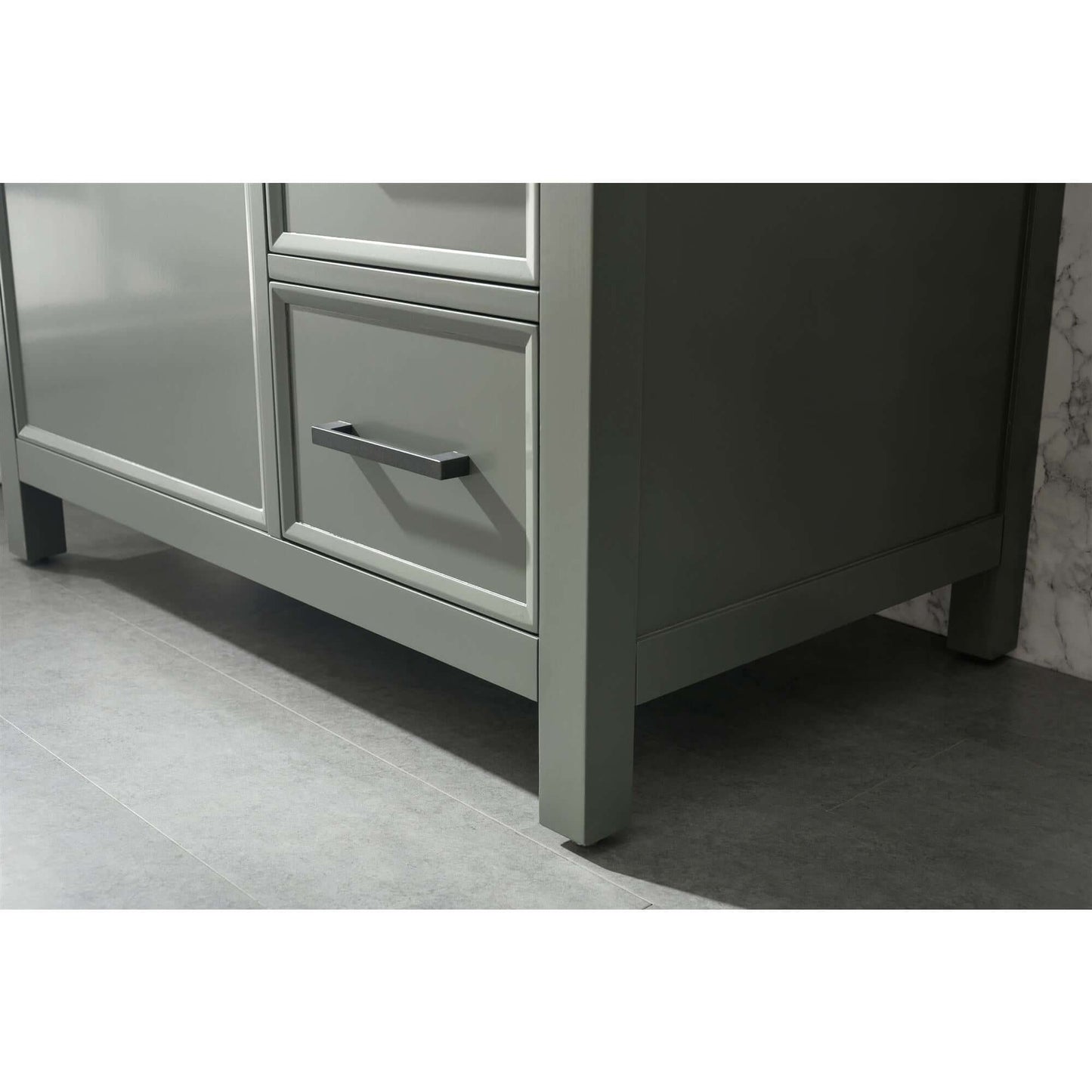 36" Pewter Green Finish Sink Vanity Cabinet With Blue Lime Stone Top - WLF2136-PG