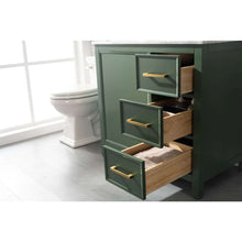 Load image into Gallery viewer, 36&quot; Vogue Green Finish Sink Vanity Cabinet With Carrara White Top - WLF2136-VG