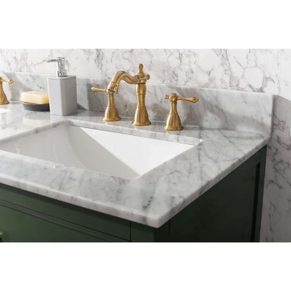 54" Vogue Green Finish Double Sink Vanity Cabinet With Carrara White Top - WLF2154-VG