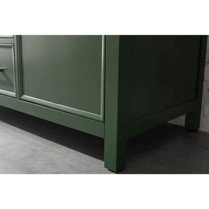 54" Vogue Green Finish Double Sink Vanity Cabinet With Carrara White Top - WLF2154-VG