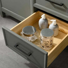 Load image into Gallery viewer, 60&quot; Pewter Green Finish Double Sink Vanity Cabinet With Blue Lime Stone Top - WLF2160D-PG