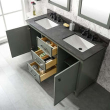 Load image into Gallery viewer, 60&quot; Pewter Green Finish Double Sink Vanity Cabinet With Blue Lime Stone Top - WLF2160D-PG