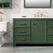 Load image into Gallery viewer, 60&quot; Vogue Green Finish Single Sink Vanity Cabinet With Carrara White Top - WLF2160S-VG