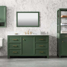Load image into Gallery viewer, 60&quot; Vogue Green Finish Single Sink Vanity Cabinet With Carrara White Top - WLF2160S-VG
