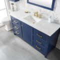 60" Blue Finish Single Sink Vanity Cabinet With Carrara White Top - WLF2160S-B
