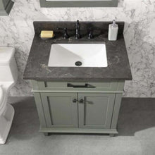 Load image into Gallery viewer, 30&quot; Pewter Green Finish Sink Vanity Cabinet With Blue Lime Stone Top - WLF2230-PG