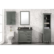 Load image into Gallery viewer, 36&quot; Pewter Green Finish Sink Vanity Cabinet With Blue Lime Stone Top - WLF2236-PG