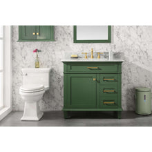 Load image into Gallery viewer, 36&quot; Vogue Green Finish Sink Vanity Cabinet With Carrara White Top - WLF2236-VG