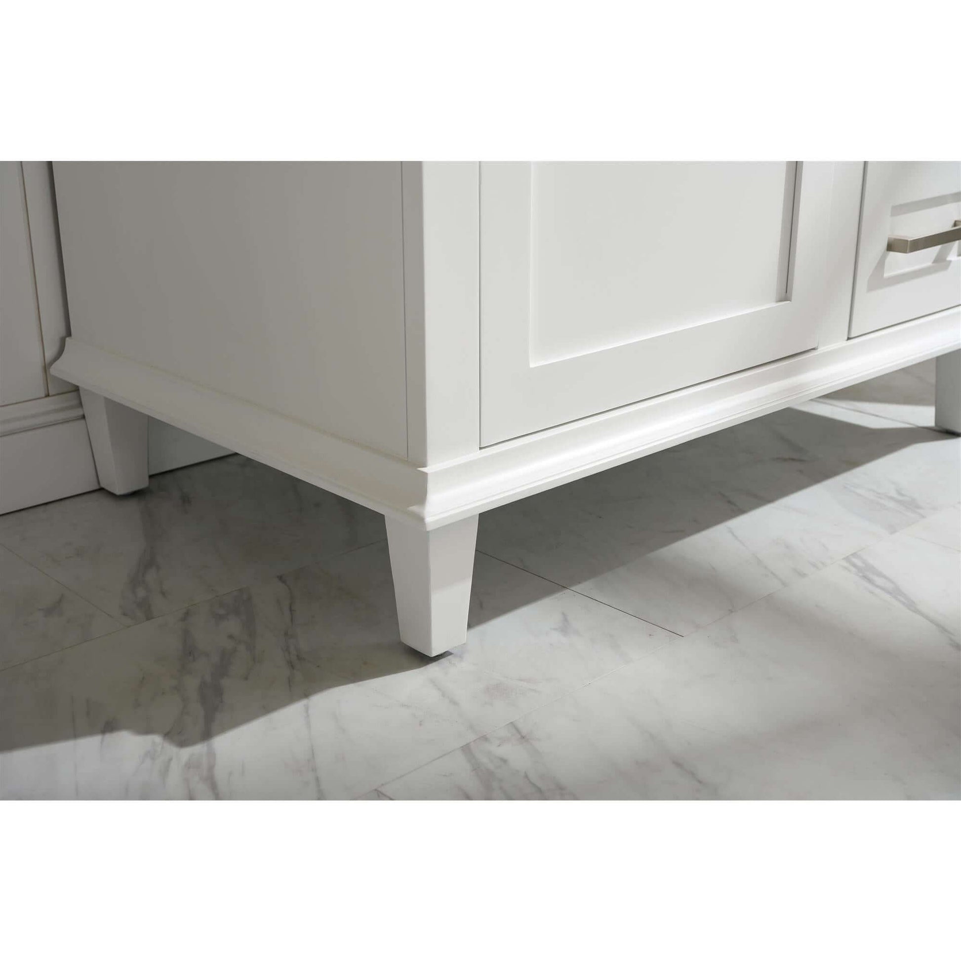 36" White Finish Sink Vanity Cabinet With Carrara White Top - WLF2236-W