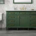 60" Vogue Green Finish Single Sink Vanity Cabinet With Carrara White Top - WLF2260S-VG