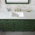 60" Vogue Green Finish Single Sink Vanity Cabinet With Carrara White Top - WLF2260S-VG
