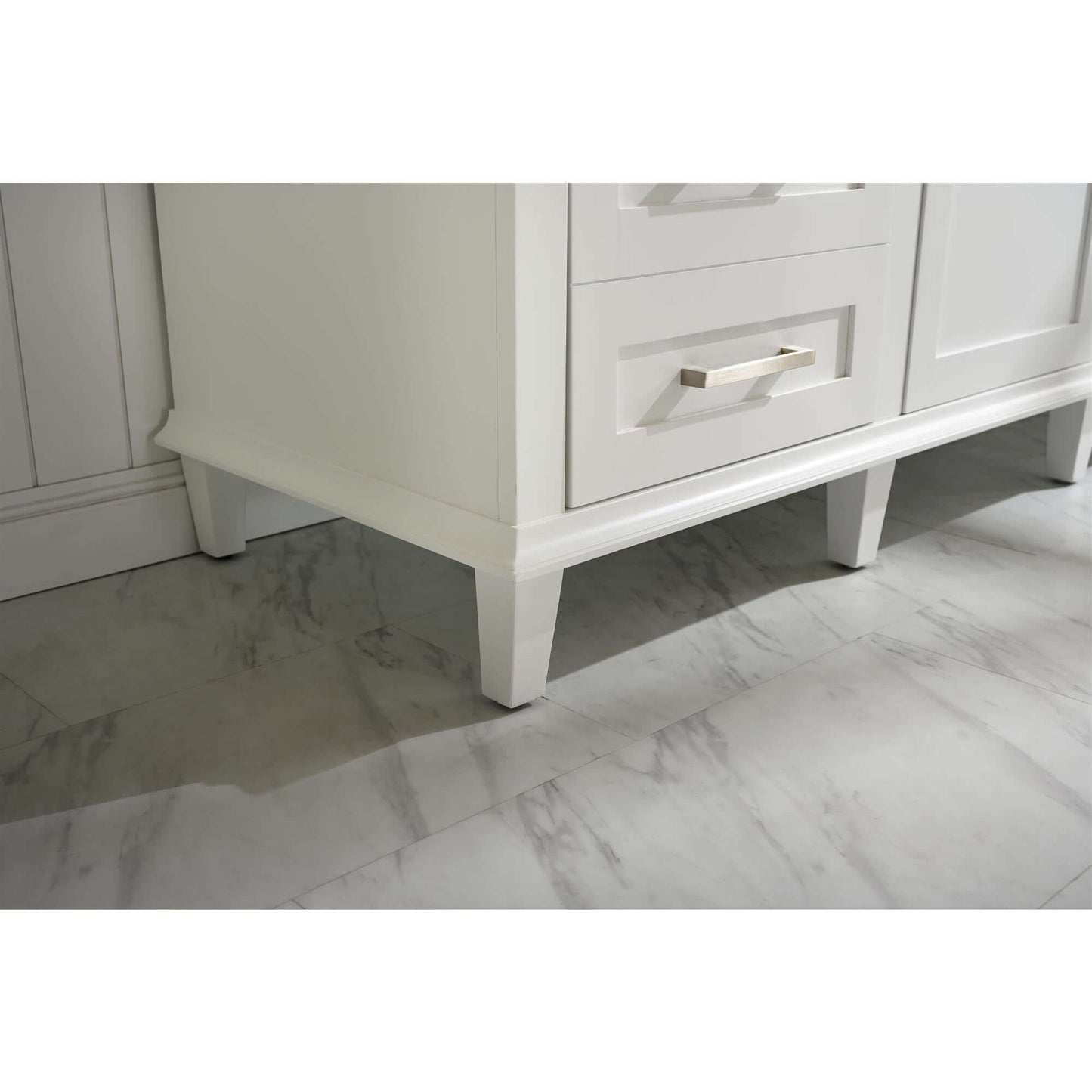 60" White Finish Single Sink Vanity Cabinet With Carrara White Top - WLF2260S-W