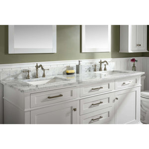 72" White Double Single Sink Vanity Cabinet With Carrara White Top - WLF2272-W