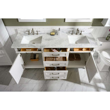 Load image into Gallery viewer, 72&quot; White Double Single Sink Vanity Cabinet With Carrara White Top - WLF2272-W