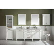 Load image into Gallery viewer, 72&quot; White Double Single Sink Vanity Cabinet With Carrara White Top - WLF2272-W