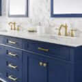 80" Blue Double Sink Vanity Cabinet With Carrara White Quartz Top Wlf2280-Cw-Qz - WLF2280-B