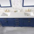 80" Blue Double Sink Vanity Cabinet With Carrara White Quartz Top Wlf2280-Cw-Qz - WLF2280-B