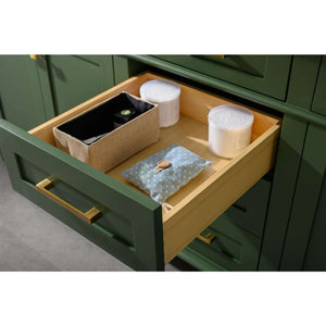 80" Vogue Green Double Single Sink Vanity Cabinet With Carrara White Quartz Top Wlf2280-Cw-Qz - WLF2280-VG