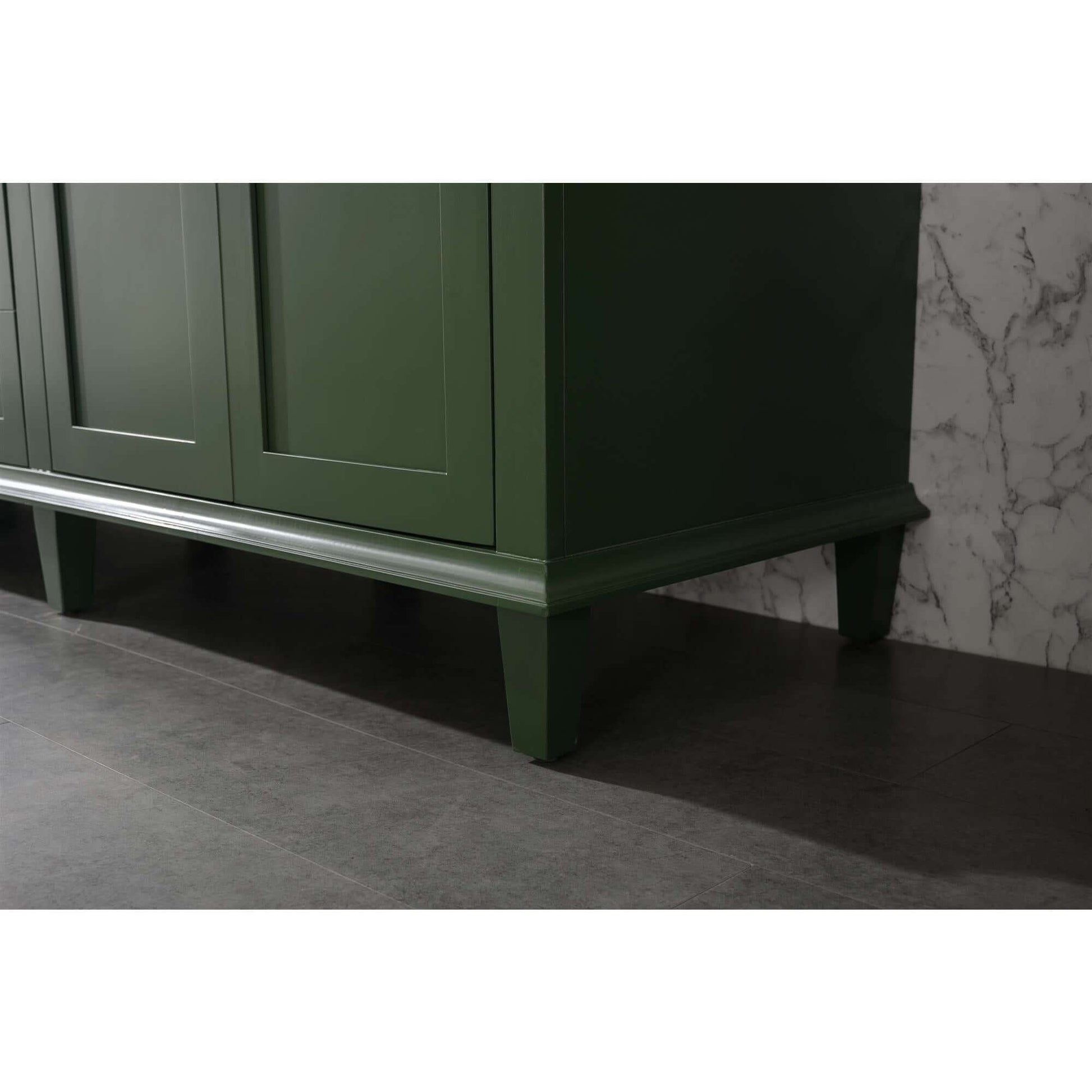 80" Vogue Green Double Single Sink Vanity Cabinet With Carrara White Quartz Top Wlf2280-Cw-Qz - WLF2280-VG