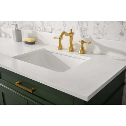 80" Vogue Green Double Single Sink Vanity Cabinet With Carrara White Quartz Top Wlf2280-Cw-Qz - WLF2280-VG