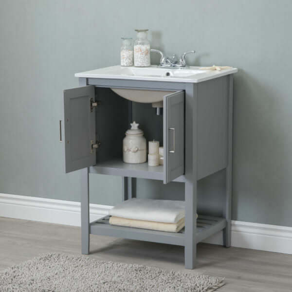 24" Gray Sink Single Vanity - WLF6020-G