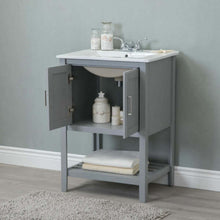 Load image into Gallery viewer, 24&quot; Gray Sink Single Vanity - WLF6020-G