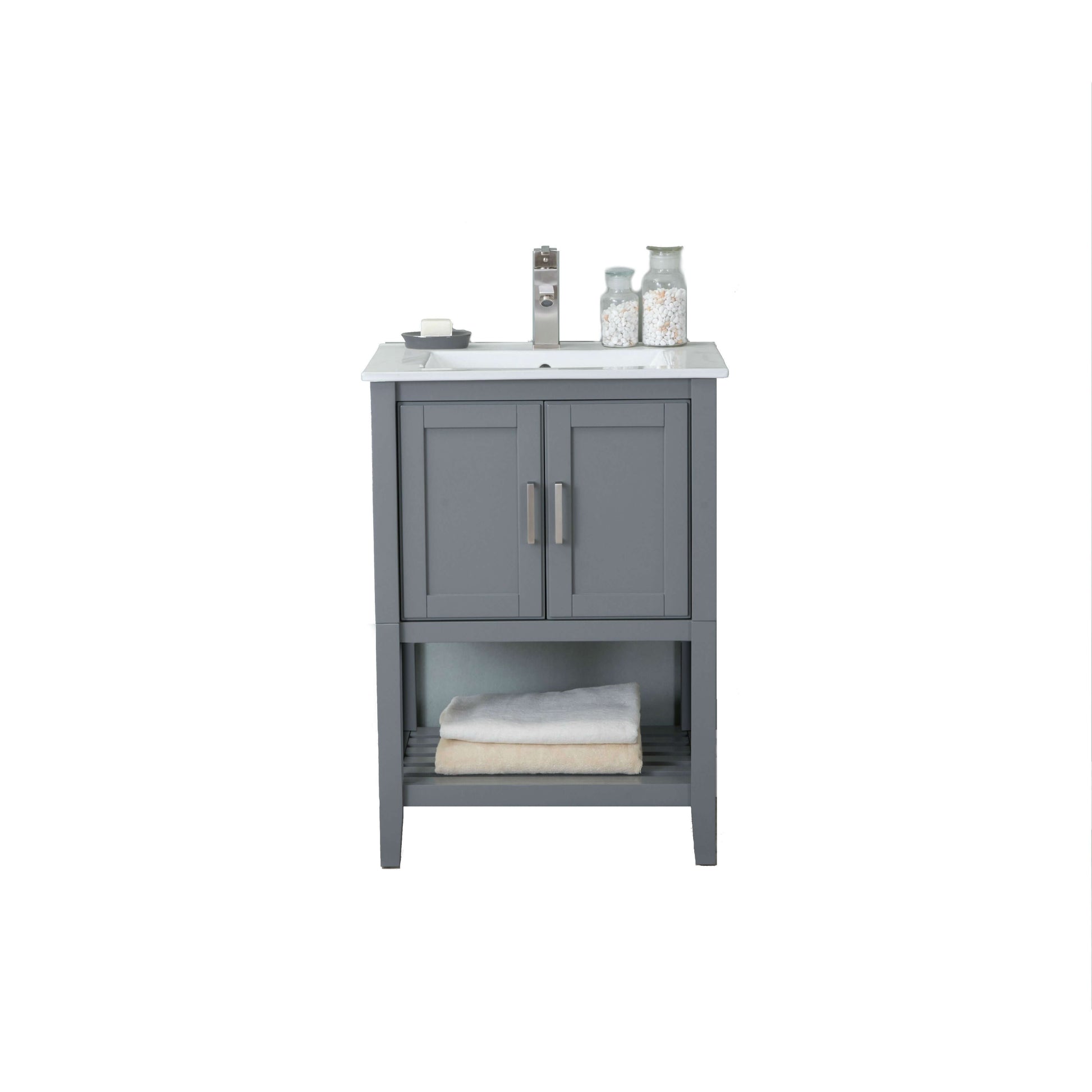 24" KD Westchester Gray Single Sink Vanity - WLF6023-JK