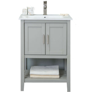 24" Kd White Gray Sink Vanity - WLF6023-RL