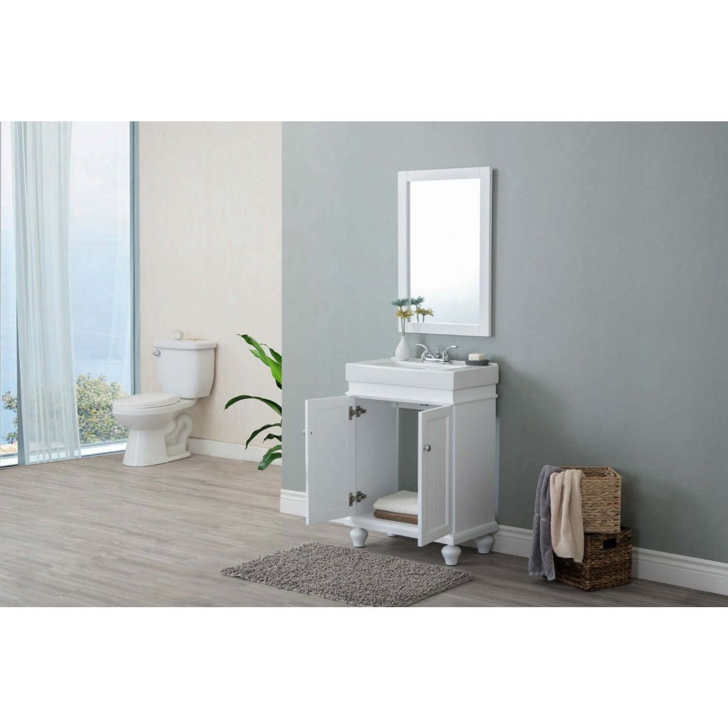 24" Matt White Sink Vanity - WLF6028-W