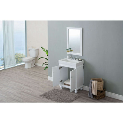 24" Matt White Sink Vanity - WLF6028-W