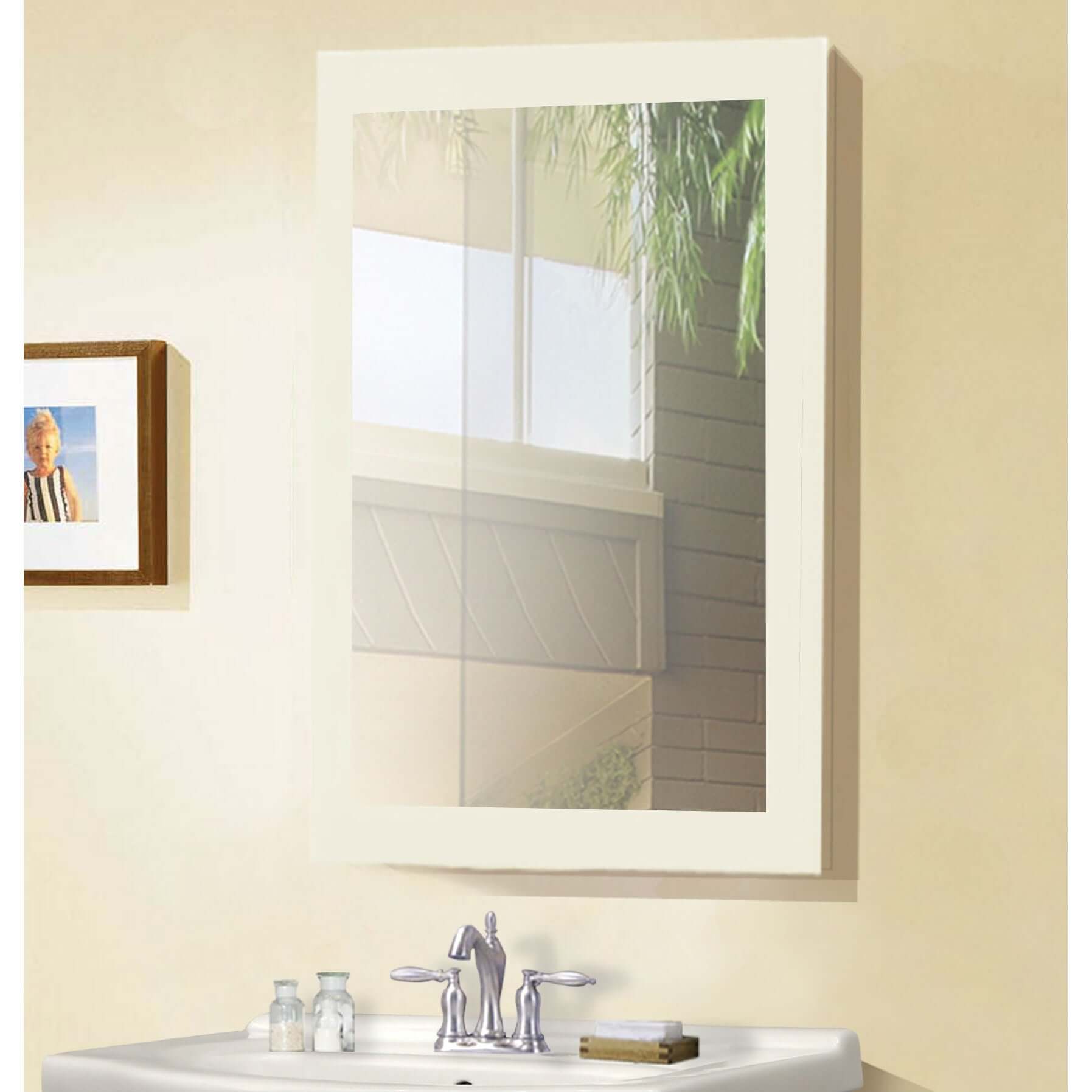 20" White Framed Mirror - WLF6042-W-M