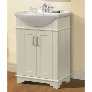 24" White Sink Vanity, No Faucet - WLF6042-W