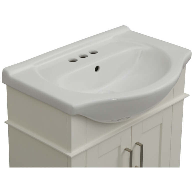 24" White Sink Vanity, No Faucet - WLF6042-W