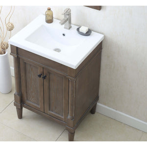 24" Weathered Gray Sink Vanity, No Faucet - WLF7021-24
