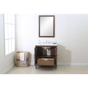 30" Antique Coffee Sink Vanity With Wlf7040-31 Top, No Faucet - WLF7040-30-CW