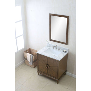 30" Antique Coffee Sink Vanity With Wlf7040-31 Top, No Faucet - WLF7040-30-CW