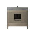 36" Antique Gray Oak Vanity With Blue Limestone Top - WLF7040-36-AGO-BS