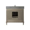 Load image into Gallery viewer, 36&quot; Antique Gray Oak Vanity With Blue Limestone Top - WLF7040-36-AGO-BS