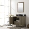 36" Antique Gray Oak Vanity With Blue Limestone Top - WLF7040-36-AGO-BS