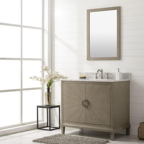 36" Antique Gray Oak Vanity With Carrara White Top - WLF7040-36-AGO-CW