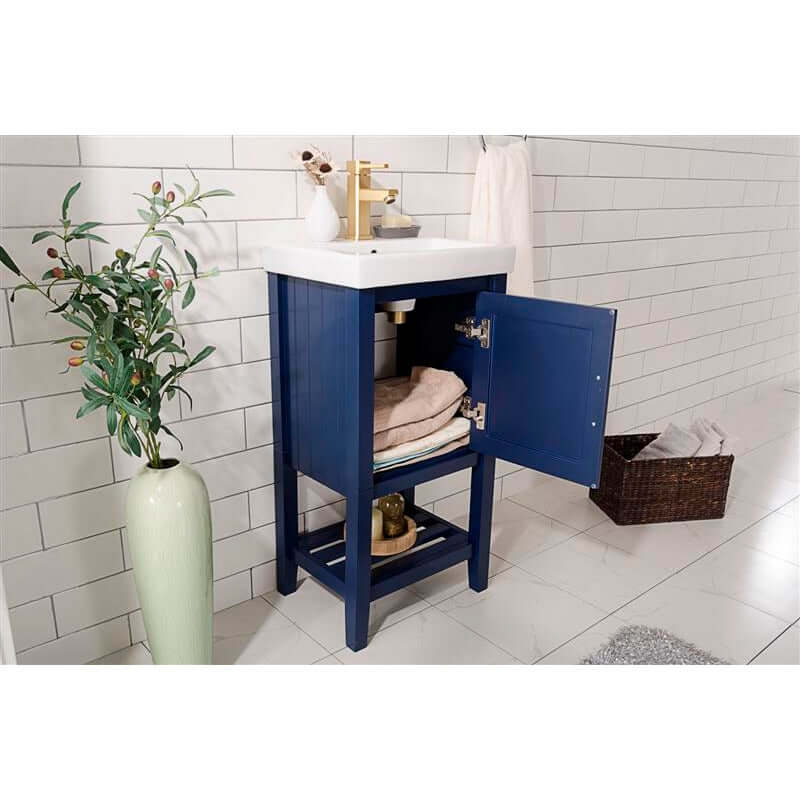 18" Blue Sink Single Vanity - WLF9018-B