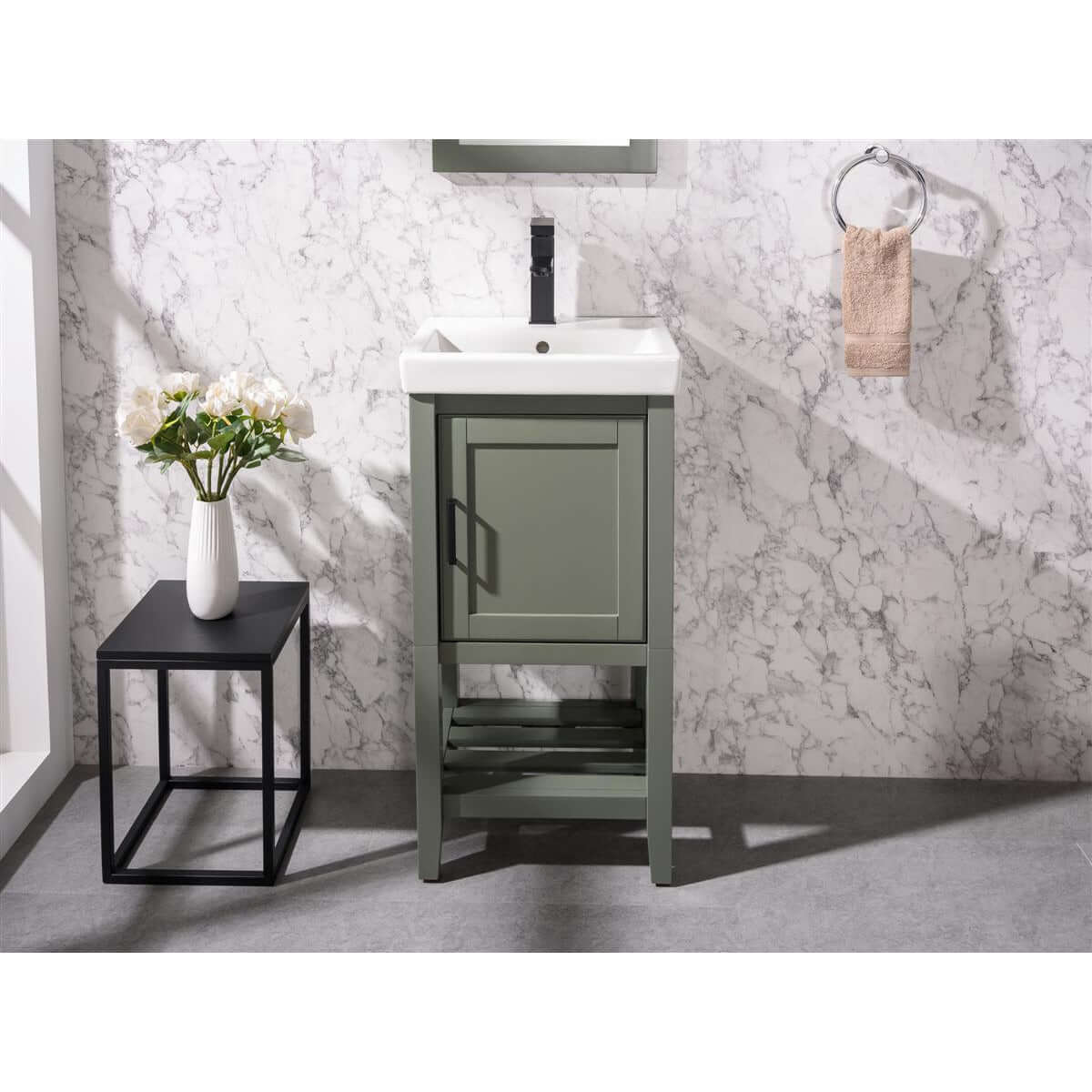 18" Pewter Green Single Sink Vanity - WLF9218-PG